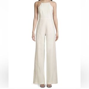 Black Halo High Neck Sleeveless Bridal White Jumpsuit Size 6